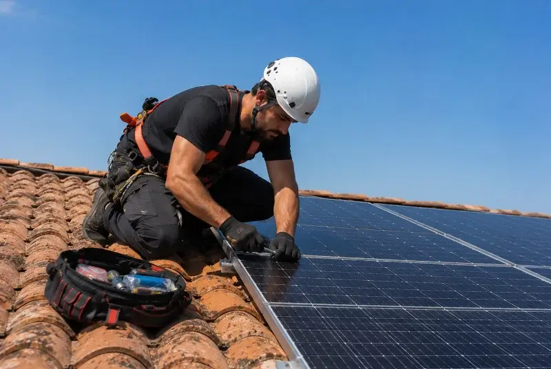 Maintenance et monitoring de panneaux solaires à Landujan