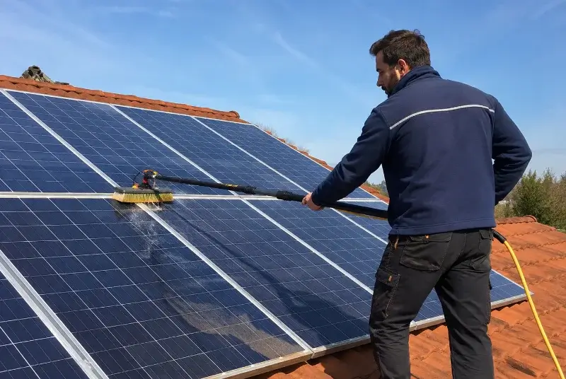 Nettoyage et entretien de panneaux solaires à Landujan